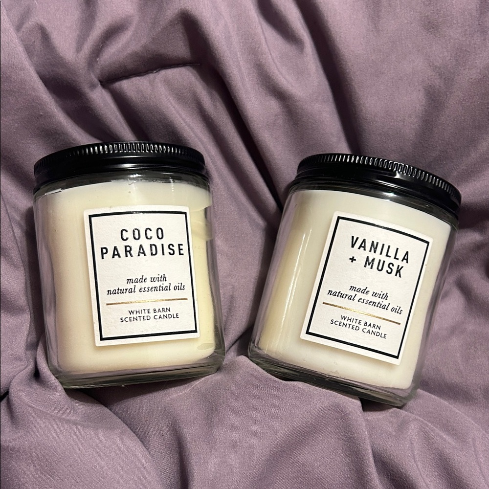 White Barn Coco Paradise and Vanilla Musk Candles - White